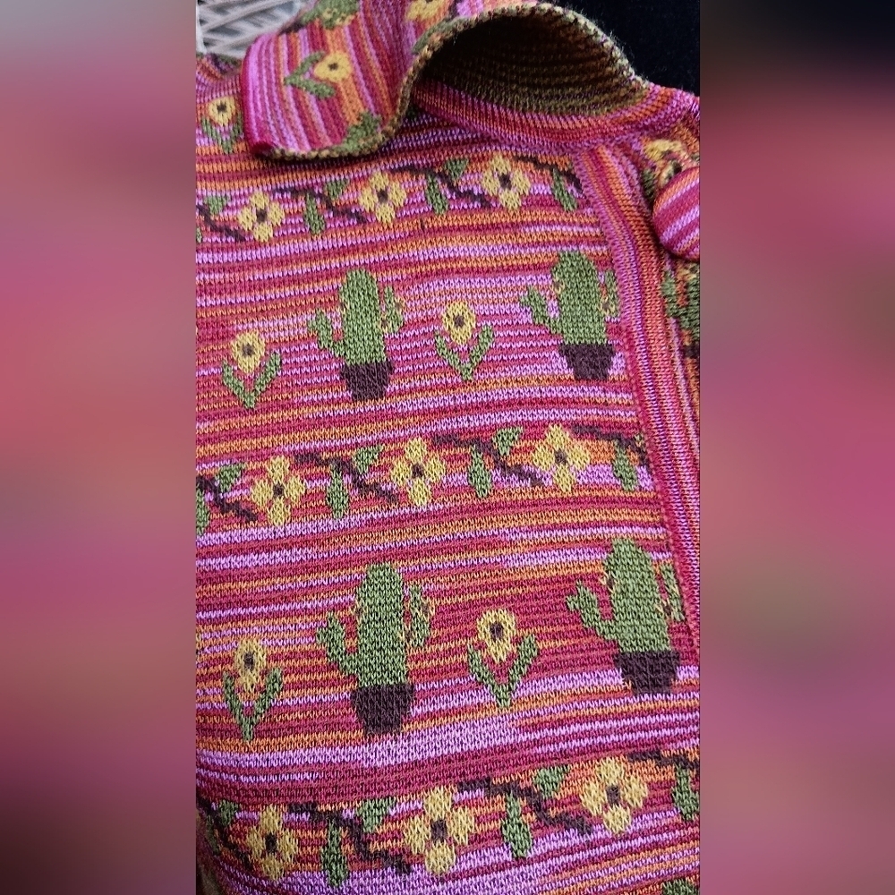 Zara Colorful Cactus Patterned Button-Up Cardigan_S - Picture 3 of 8